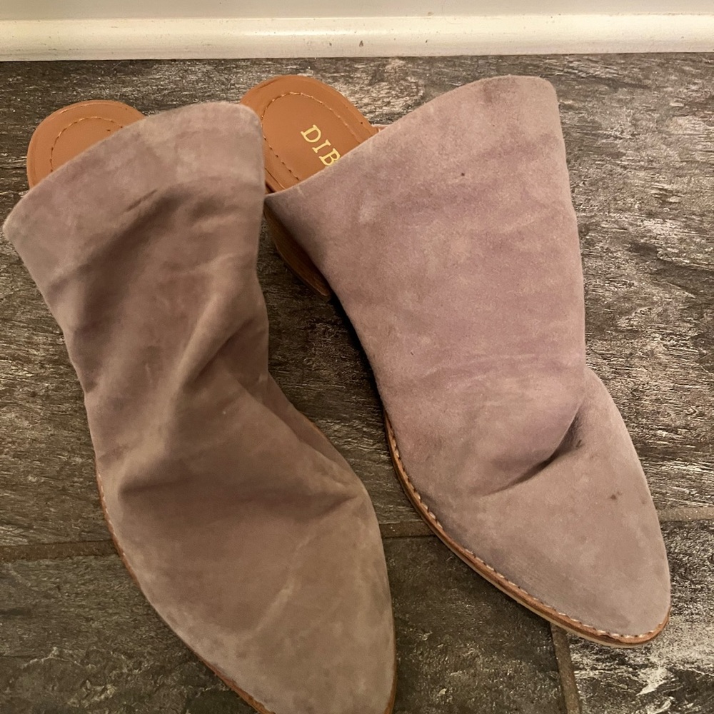 Tan Suede Pointed Toe Mules by Diba True